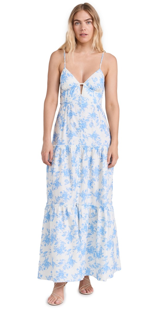 LoveShackFancy Garnita Dress Cobalt Pop