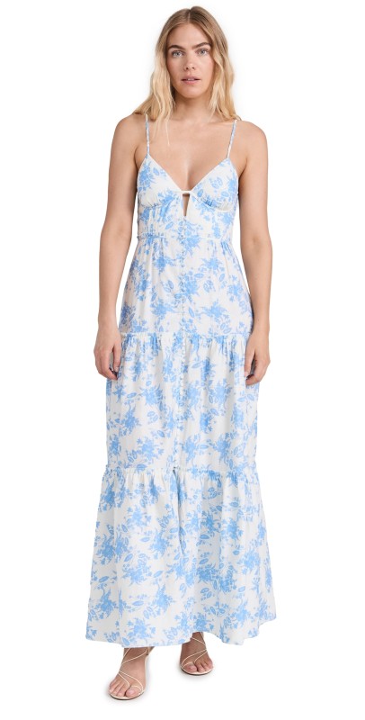 LoveShackFancy Garnita Dress Cobalt Pop