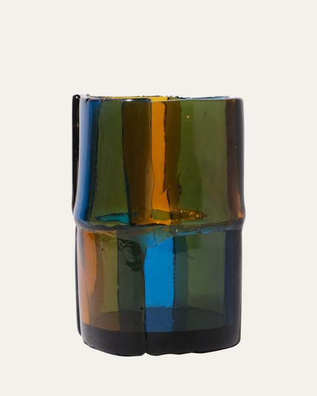 Bamboo Small Resin Vase, 5" Tall