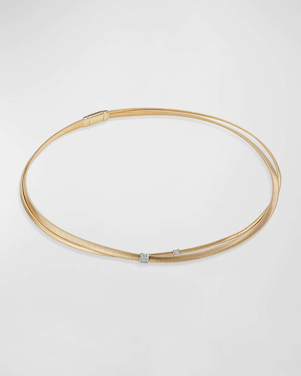 Masai 18K Two-Strand Necklace with Diamond Stations