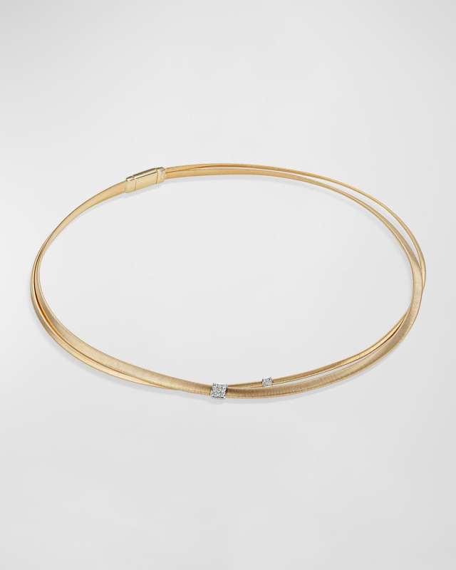 Masai 18K Two-Strand Necklace with Diamond Stations