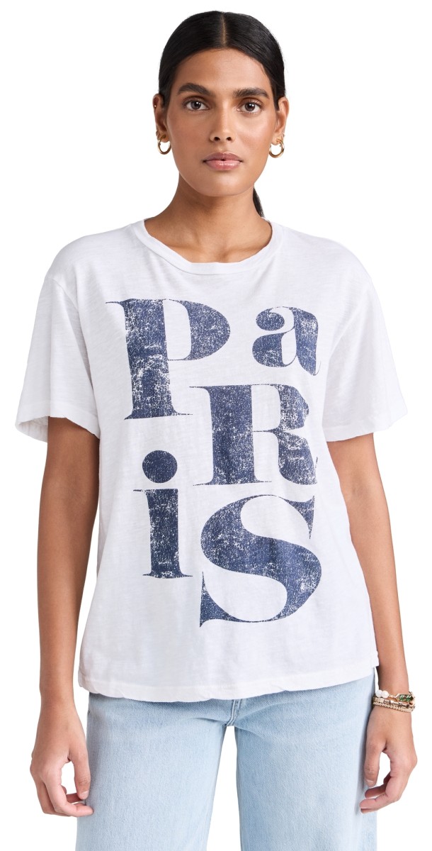 SUNDRY Paris Boyfriend Tee Cream