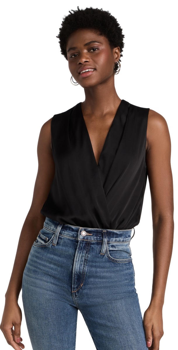Favorite Daughter The Sleeveless Date Thong Bodysuit Black