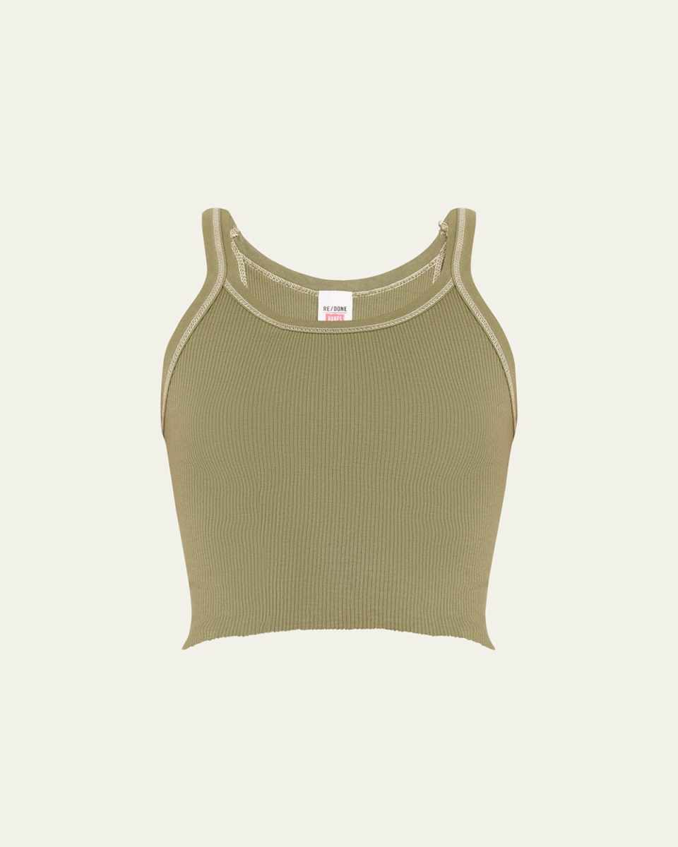 Cropped Rib-Knit Tank Top