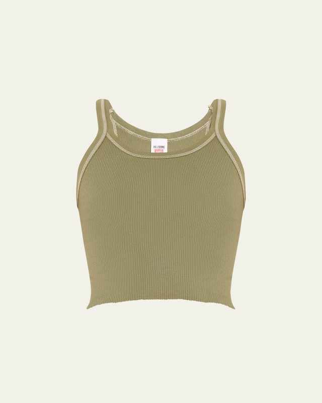 Cropped Rib-Knit Tank Top