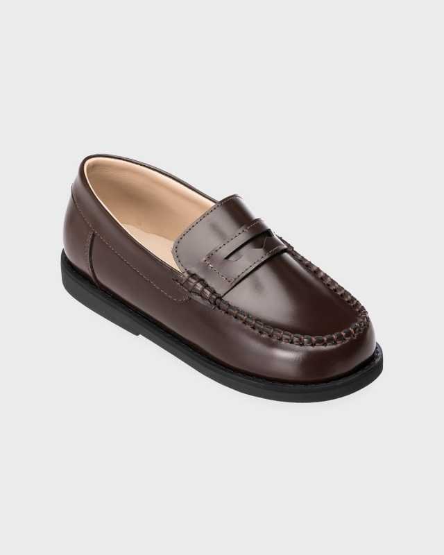 Girl's Scholar Smooth Leather Penny Loafers, Baby/Toddler/Kids