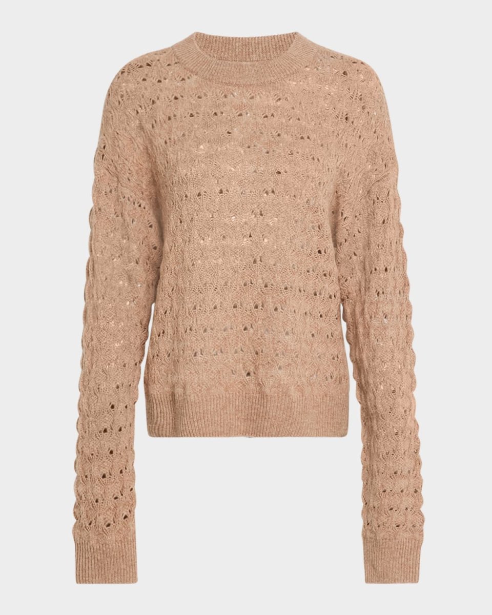 Crewneck Pointelle-Knit Cashmere Sweat