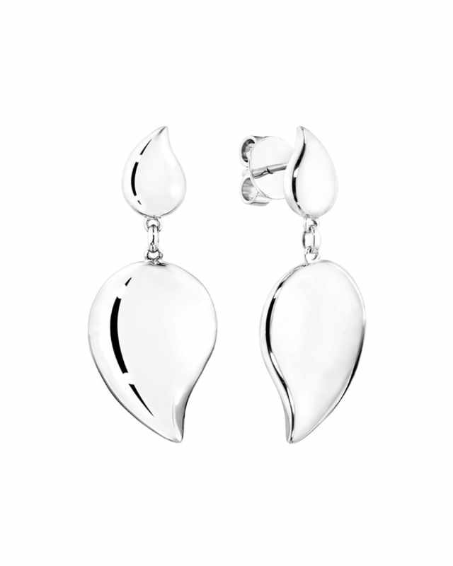 Signature Wave 18k White Gold Earrings