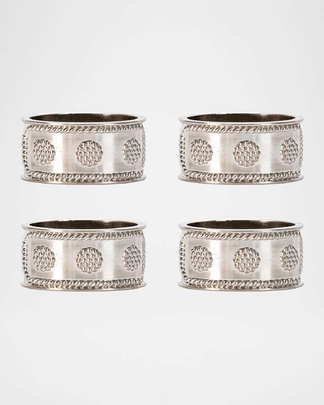 Berry & Thread Silver Napkin Ring, Set of 4