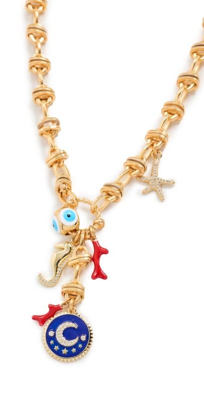 Elizabeth Cole Crescent Necklace Gold