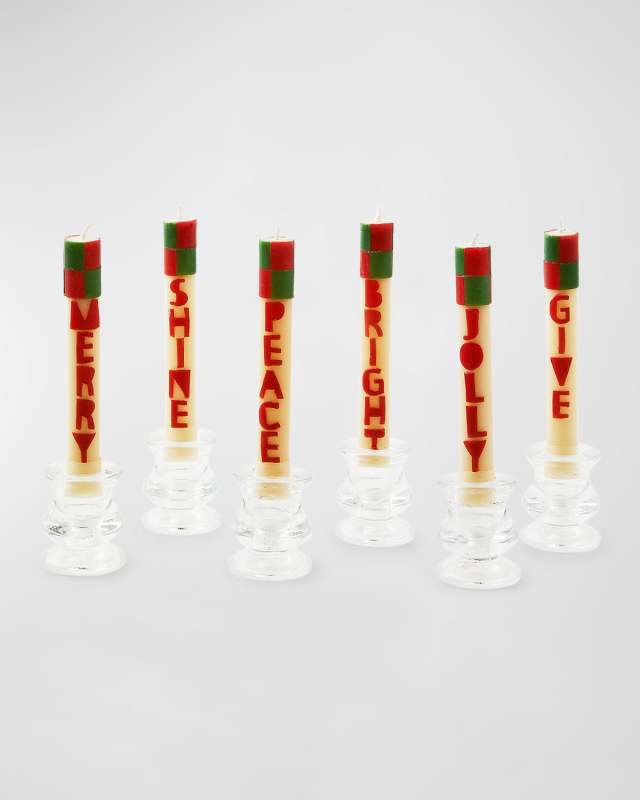 Merry Bright Mini Dinner Candles, Set of 6