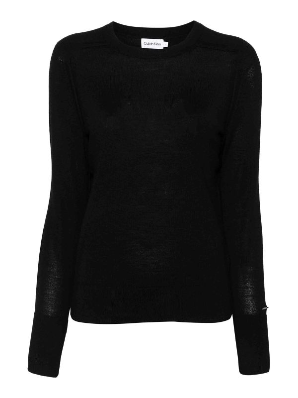 Calvin Klein Pull Col Rond - Noir