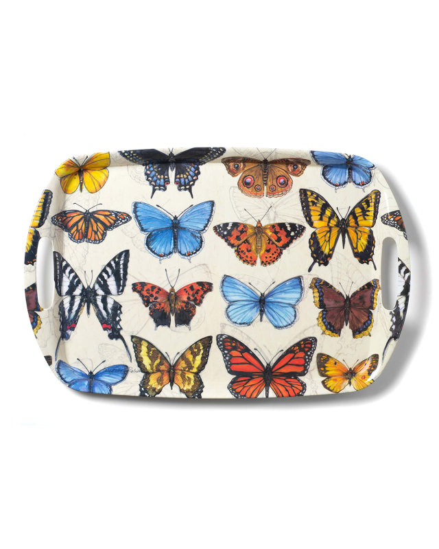 Field Guide Butterflies Shatter-Resistant Bamboo Serving Tray