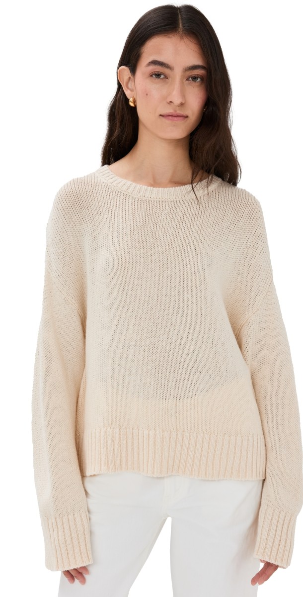 Jenni Kayne Cameron Crew Neck Sweater Cream
