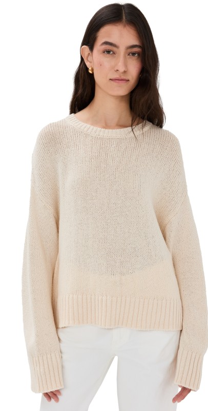 Jenni Kayne Cameron Crew Neck Sweater Cream