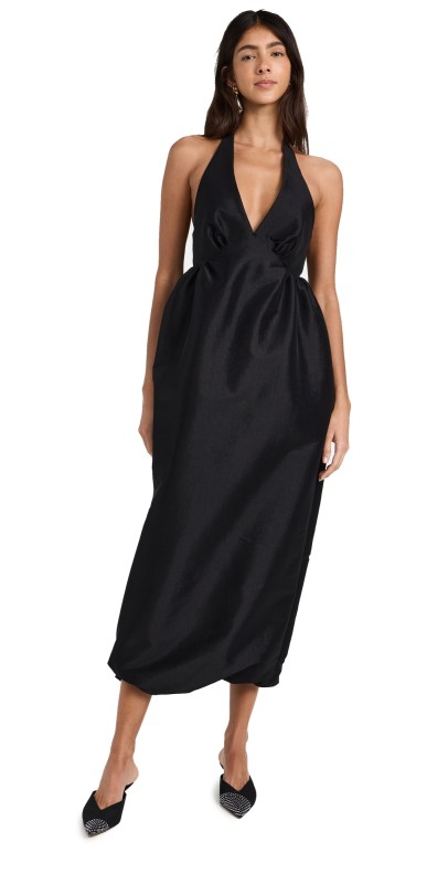 Kika Vargas Ivy Dress Black Taffeta