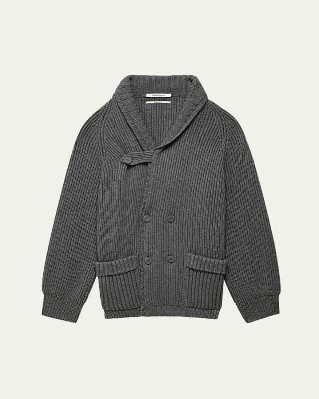 Ribbed Cashmere Wool Varsity Cardigan