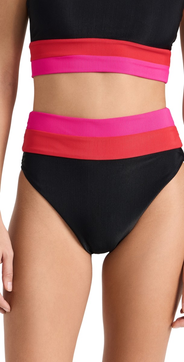Beach Riot Heidi Bikini Bottoms Glacier Colorblock