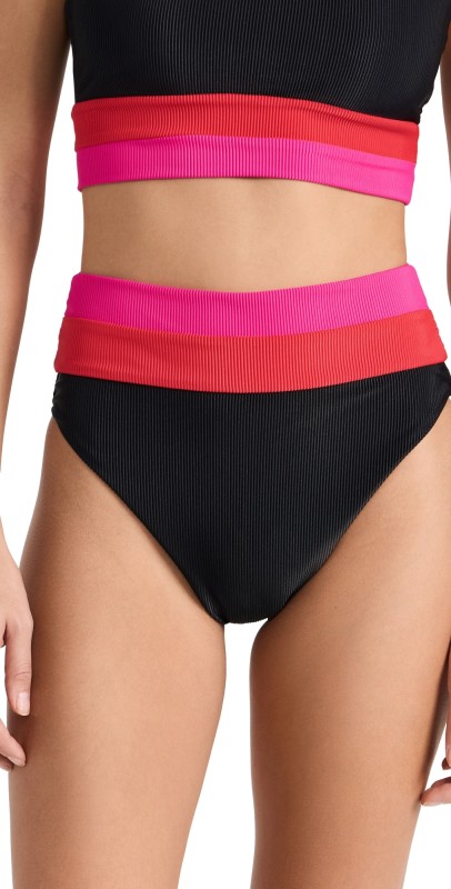 Beach Riot Heidi Bikini Bottoms Glacier Colorblock