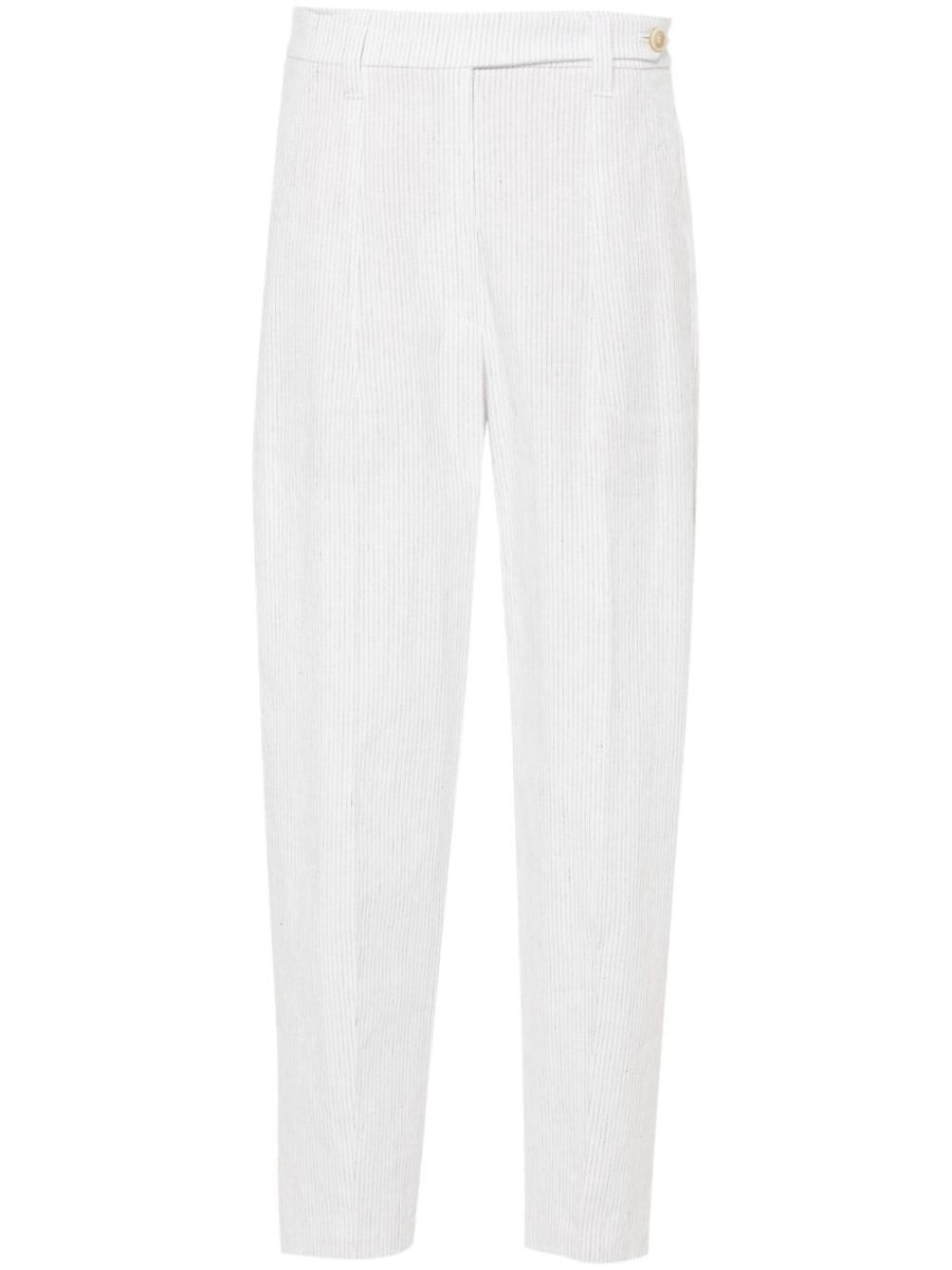 pinstripe tailored trousers