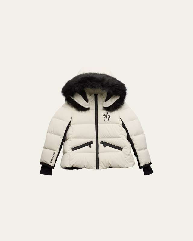 Girl's Sussies Faux Fur Hooded Puffer Jacket, Size 4-6