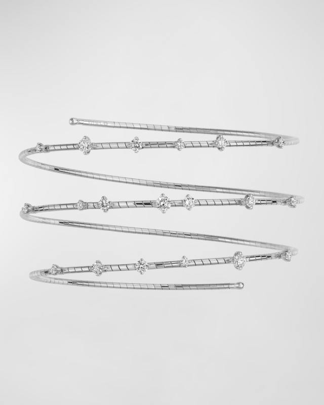 18k White Gold Spiral Diamond Bracelet