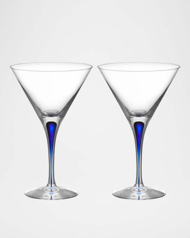 Intermezzo Blue Martini Glasses, Set of 2