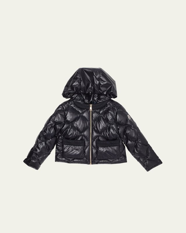 Boy's Marusya Knit Trim Puffer Jacket, Size 8-14