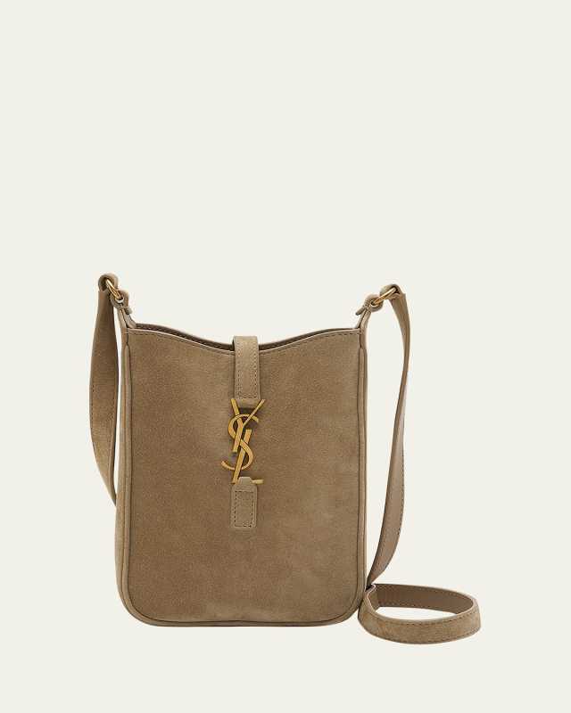 Le 5 A 7 Mini YSL Vertical Bucket Bag in Suede