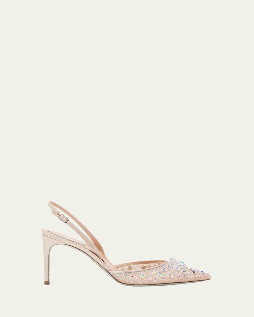Crystal Lace Slingback Pumps