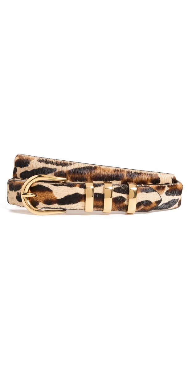 B-Low The Belt Kad Calf Hair Belt Leopard Gold