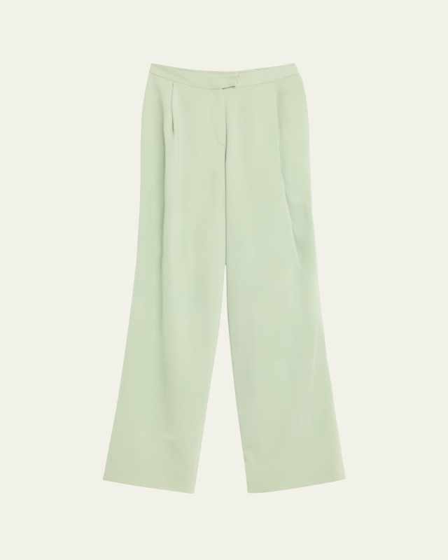 High-Rise Wide-Leg Silk Georgette Pants
