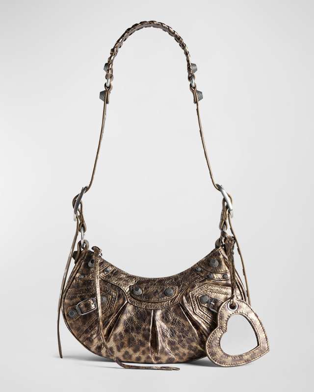 Le Cagole XS Leopard-Print Shoulder Bag