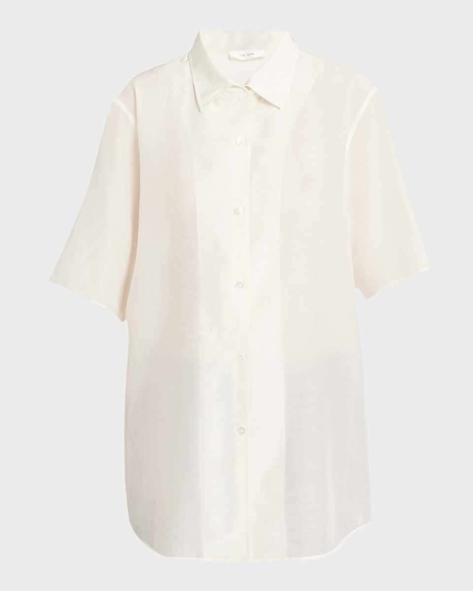 Vale Short-Sleeve Cotton Button-Down Shirt