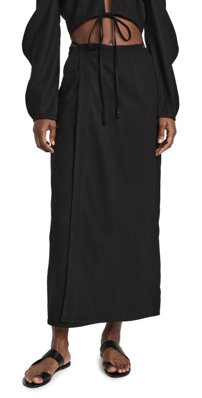 SELFI Pencil Wrap Skirt Black