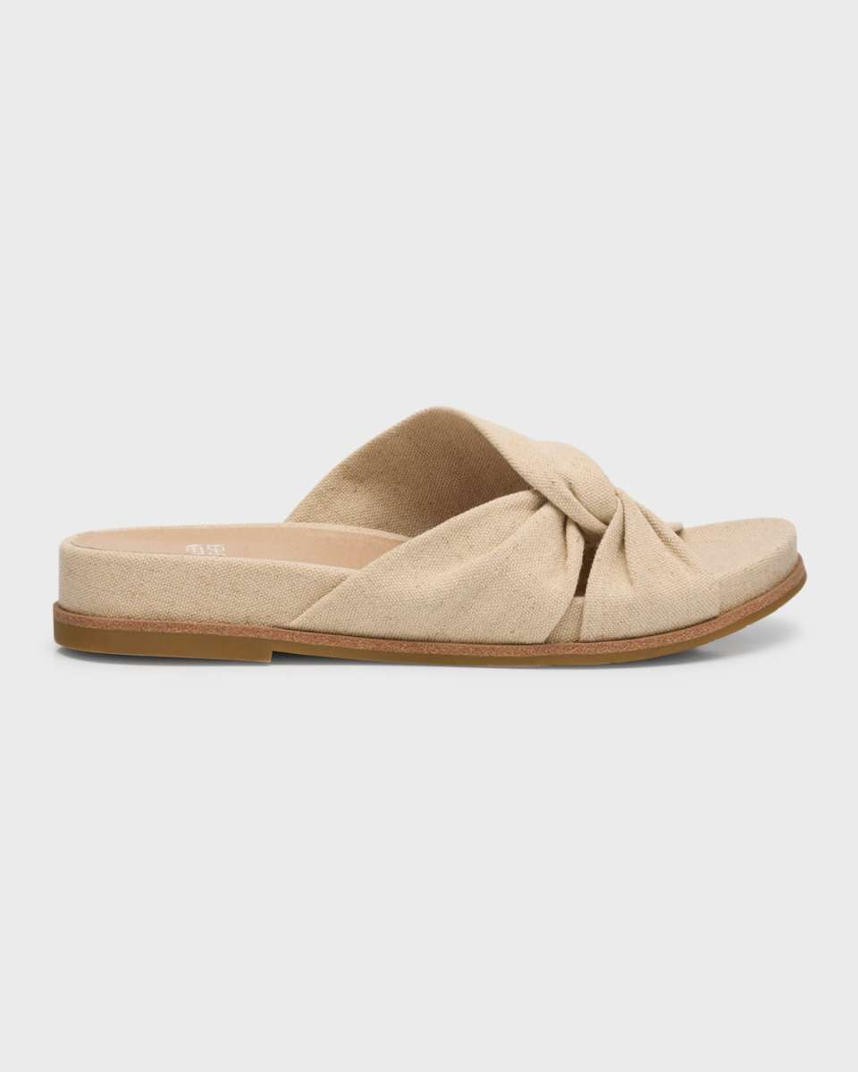 Dello Linen Twisted Slide Sandals