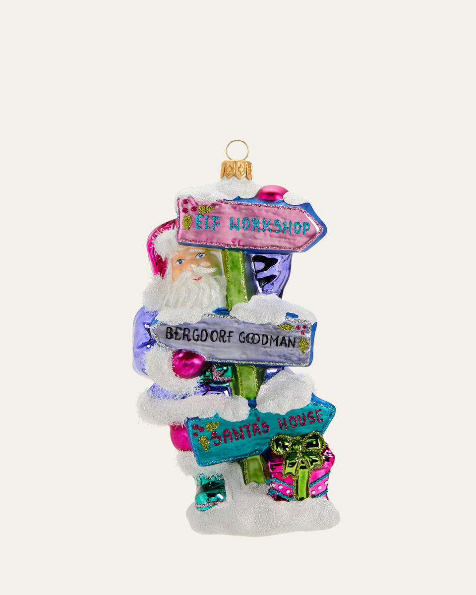Santa Signs Christmas Ornament
