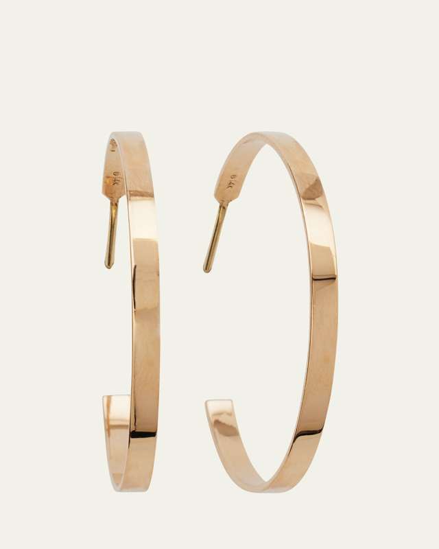 14k Yellow Gold Sunrise Hoops, 30mm