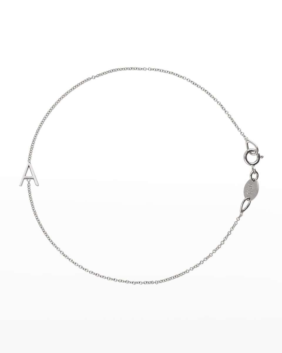 14k White Gold Letter Bracelet