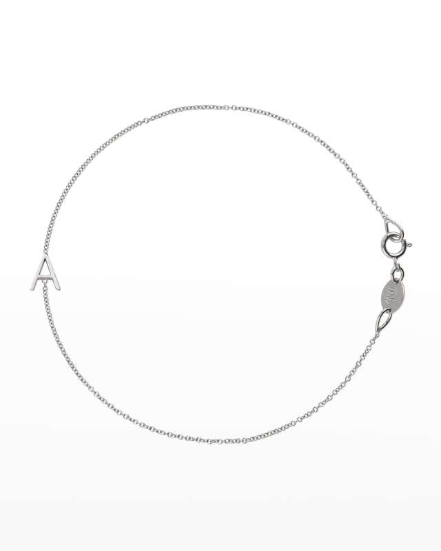 14k White Gold Letter Bracelet
