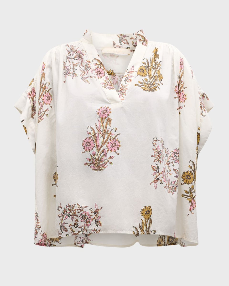 Cory Floral-Print Cotton Voile Blous