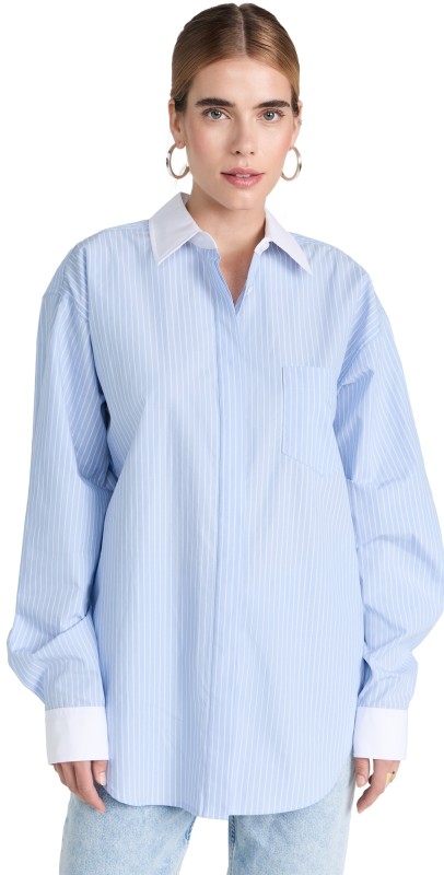Good American Yarn Dye Poplin Goodhirt good stripe004