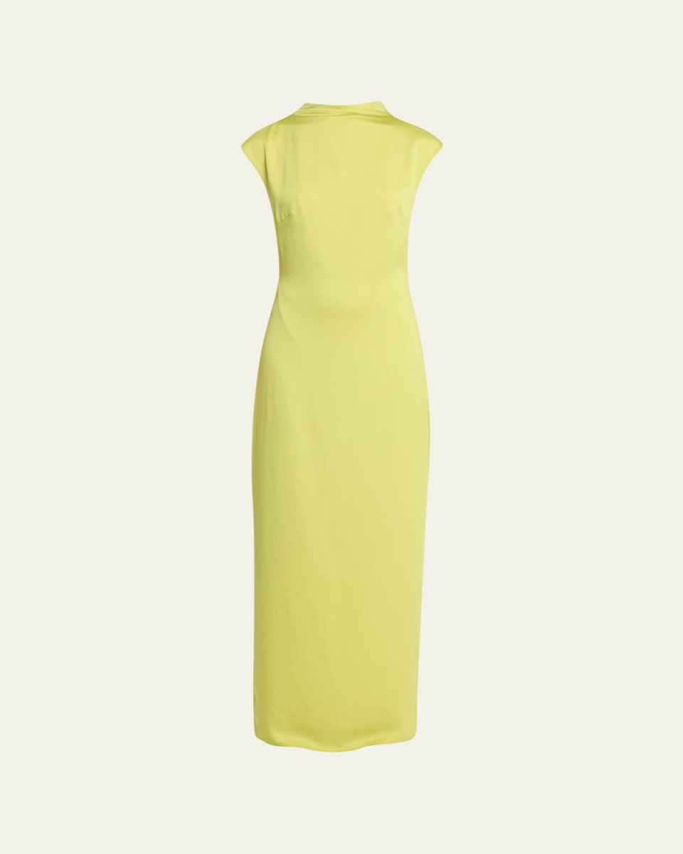 Estelle High-Neck Satin Slip Gown
