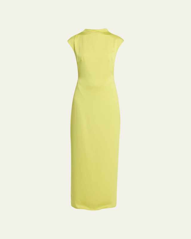Estelle High-Neck Satin Slip Gown