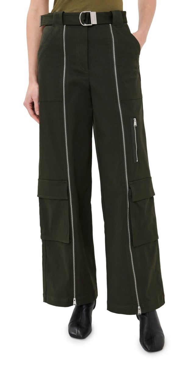 SIMKHAI Fabiana Belted Pants Moss