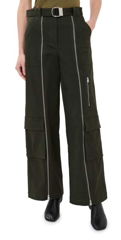 SIMKHAI Fabiana Belted Pants Moss