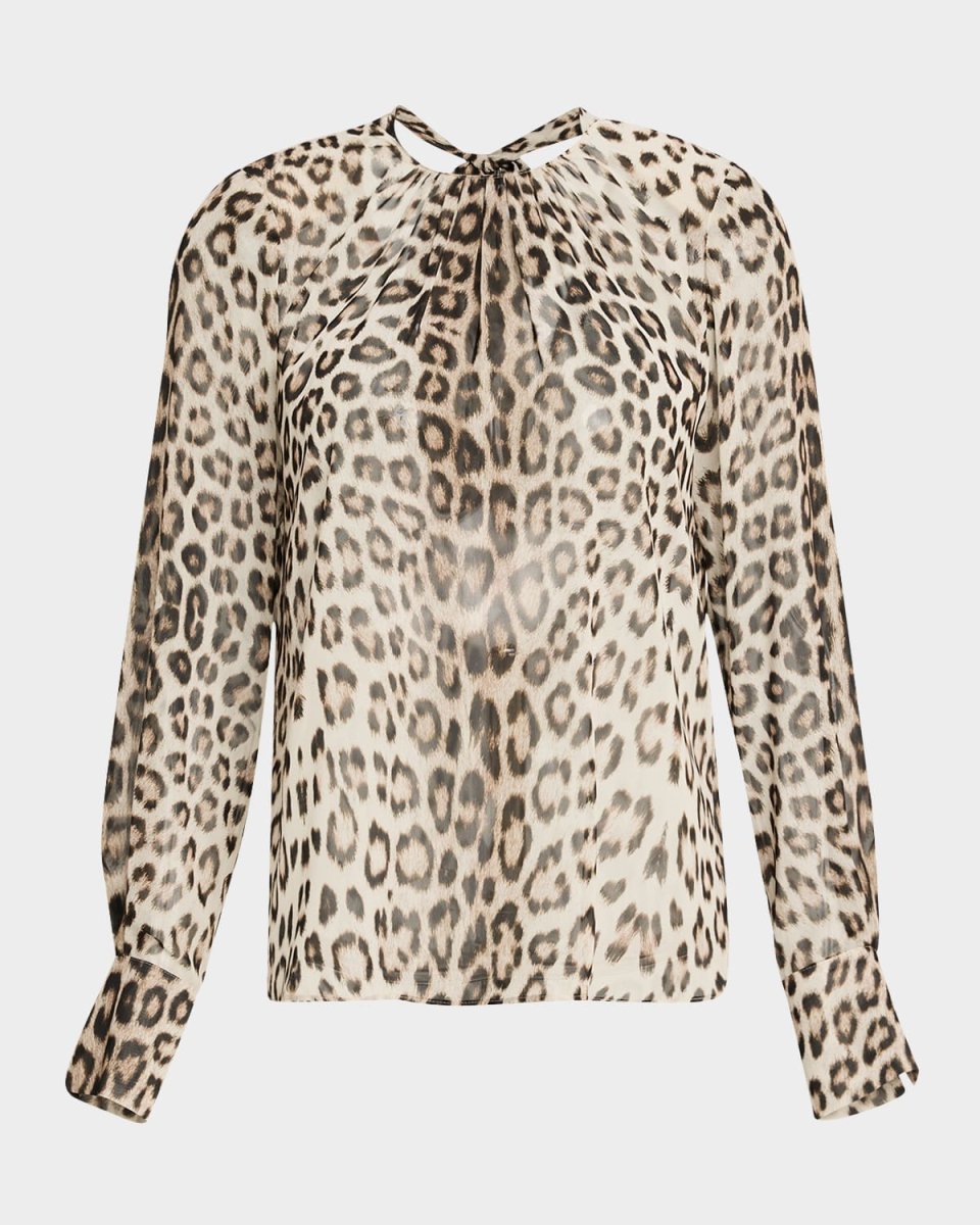 Violetta Leopard Chiffon Blouse