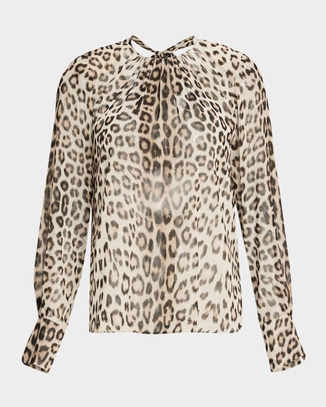 Violetta Leopard Chiffon Blouse