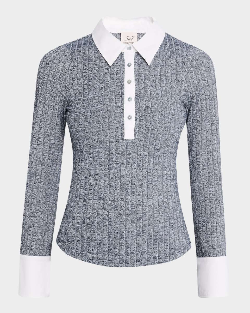 Jaden Buttoned Rib-Knit Top