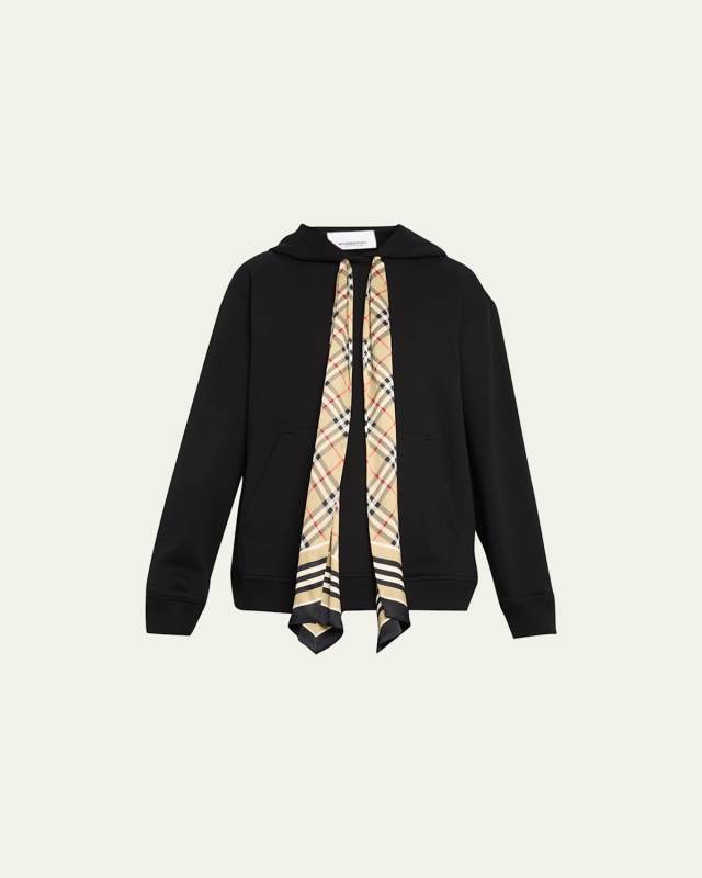 Fern Hooded Sweatshirt with Silk Check Sash